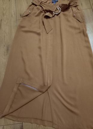 Стильная, натуральная юбка миди.4 фото