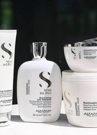 Для зволоження та блиску волосся alfaparf semi di lino cream kleral 500 ml diamond illuminating