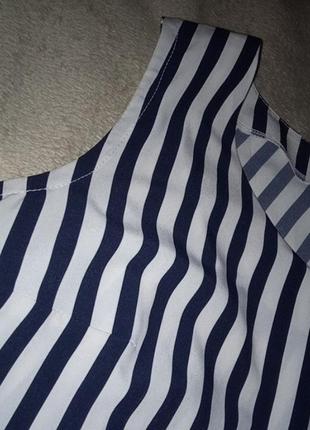 Стильная женская летняя блуза-топ в полоску со спинкой "назапах"2 фото