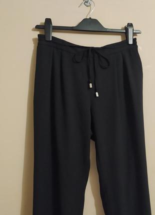 Укороченные брюки с эластичным поясом, шнурками и высокой посадкой zara basic10 фото