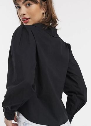 📎 черная хлопковая блуза stradivarius 🖤2 фото