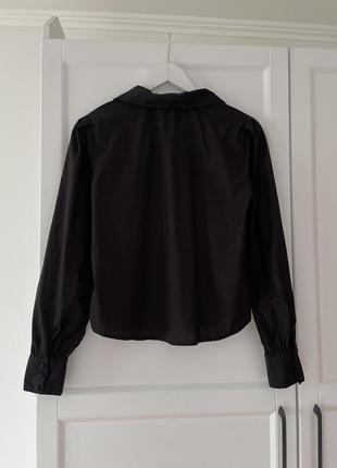 📎 черная хлопковая блуза stradivarius 🖤5 фото