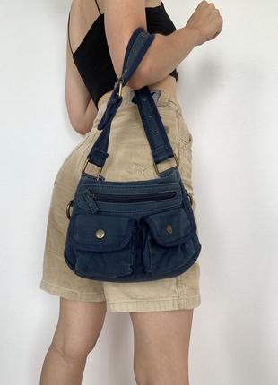 Vintage y2k avantgarde cargo bag жіноча vintage сумка карго в стилі авангард на плече