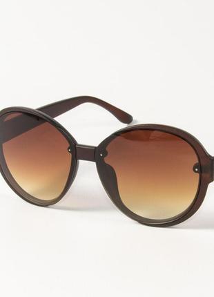 Жіночі сонцезахисні круглі окуляри 338858/2 коричневі