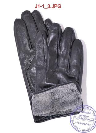 Подростковые кожаные перчатки с плюшевой подкладкой  - №j1-13 фото