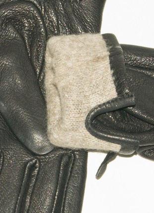 Женские перчатки из оленьей кожи на вязаной шерстяной подкладке - f22-5 6,54 фото