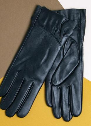 Жіночі шкіряні рукавички з в'язаної вовняної підкладкою (арт. f4-4) до 17 см