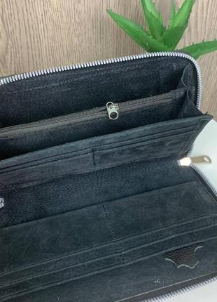 Большой мужской кожаный клатч портмоне с ручкой. кошелек из натуральной кожи4 фото