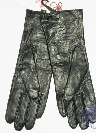 Женские кожаные перчатки с вязаной шерстяной подкладкой - f31-44 фото