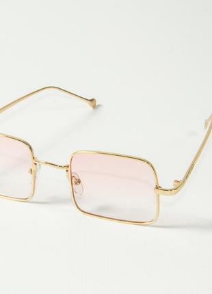 Квадратные очки ретро-модель, полупрозрачные 10-6297/1 розовые1 фото