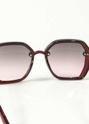 Женские квадратные очки от солнца 2327/4 красные5 фото