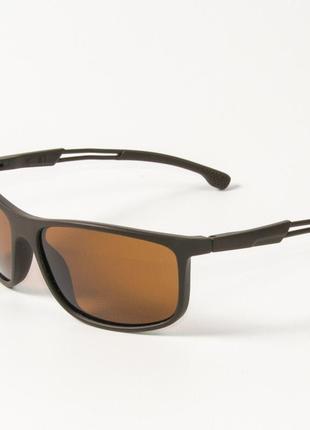 Поляризационные спортивные мужские солнцезащитные очки p19/1 коричневые3 фото