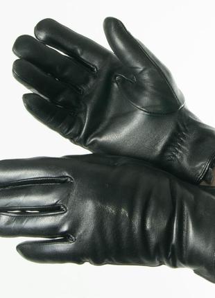 Мужские зимние перчатки из натуральной кожи (арт. 19m9-3) черный2 фото