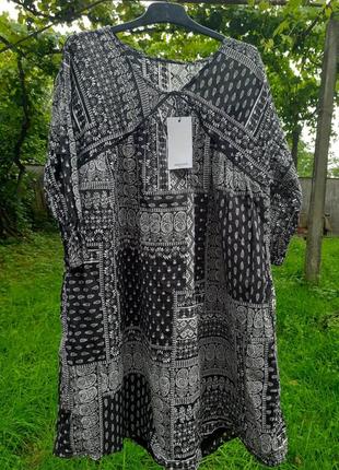 Сукня туніка в бохо стилі чорно-біла mango s5 фото