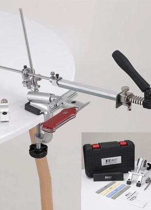 Точилка для ножей, станок для заточки ножей ruixin pro rx-009 на струбцине 360° поворотный механизм (4 камня)