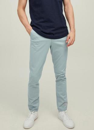 Штани чінос jack & jones slim fit macro bowie blue1 фото