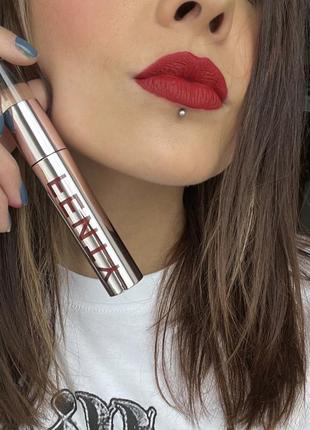 Рідка червона рожева нюдова коричнева кремова помада fenty beauty by rihanna fenty icon velvet liquid lipstick the mvp riri6 фото