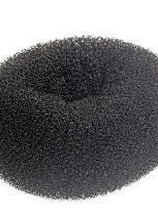 Валик-бублик для зачіски для волосся чорний 12 см