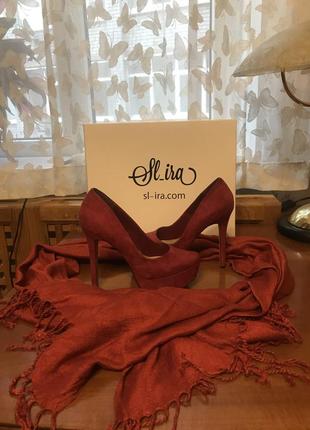 Розкішні червоні туфлі sl-ira оригінал натуральна замша
