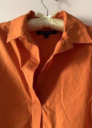 Фирменная 100% хлопковая удлиненная рубашка french connection5 фото