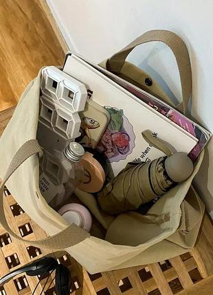 Тренд большая сумка канва хлопок шоппер пляжная сумочка дорожная спортивная2 фото