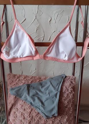 Раздельный купальник розовый с серым, р.s, m8 фото