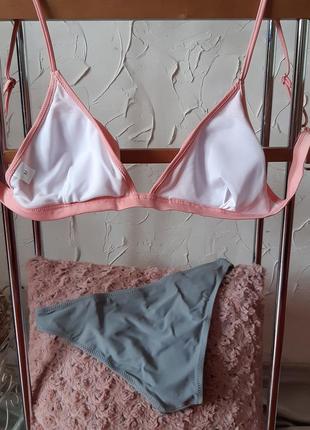 Раздельный купальник розовый с серым, р.s, m6 фото