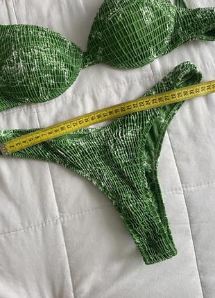 Купальник бикини плавки и лиф зеленый3 фото