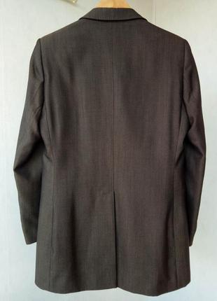 Брючний оливковий вовняний костюм marks&spencer штани uk10 піджак uk122 фото