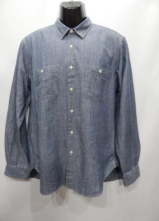 Мужская джинсовая рубашка с длинным рукавом j. crew р.50-52 006др (только в указанном размере, только 1
