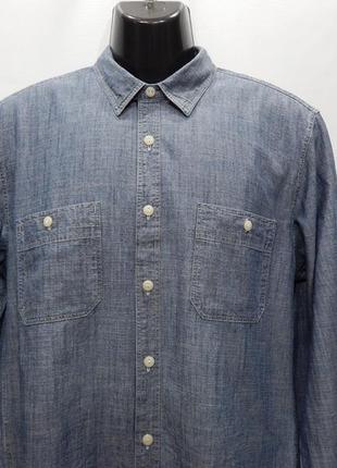Мужская джинсовая рубашка с длинным рукавом j. crew р.50-52 006др (только в указанном размере, только 12 фото