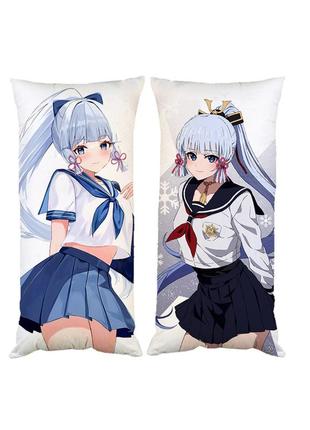 Подушка аяка геншин удар genshin impact двухсторонняя 30х50 см (pp0703)