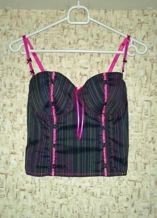 70-d/75-c бюст-корсет в разноцветную полоску