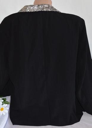 Брендовый черный пиджак жакет накидка с карманами a.n.a паетки2 фото
