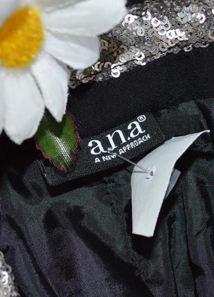 Брендовый черный пиджак жакет накидка с карманами a.n.a паетки3 фото