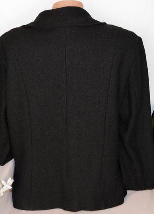 Брендовый черный пиджак жакет полупальто с карманами c.m.d шерсть вискоза2 фото