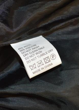 Брендовый черный пиджак жакет полупальто с карманами c.m.d шерсть вискоза4 фото