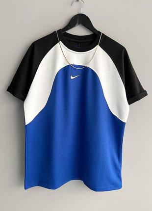 Футболка оверсайз жіноча / чоловіча синя (електрик) nike1 фото