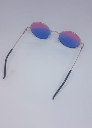 Солнцезащитные / имиджевые очки круглые цветные розово-синие3 фото