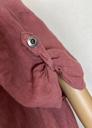 Льон блуза,рубаха,туніка,застібка по спинці,етно бохо стиль,kenny’s7 фото