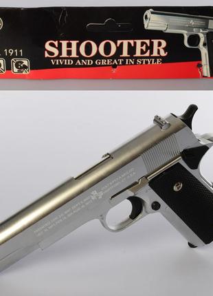 Пистолет игрушечный металлический, на пульках, 22см, 1911a