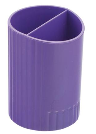 Подставка для ручек круглая на два отделения, фиолетовая, zb.3000-07