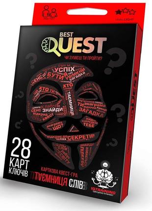 Карточная квест-игра "best quest", "тайна слов", 28 карт-ключей, bq-01-01u