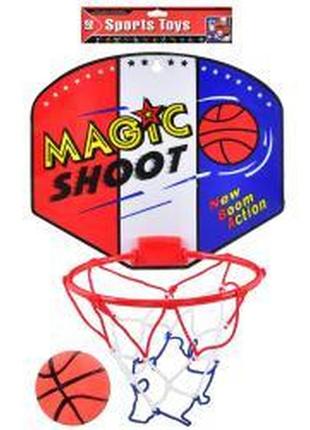 Баскетбольне кільце дитяче ігрове пластик, щит-пластик, сітка, м'яч, mr0827