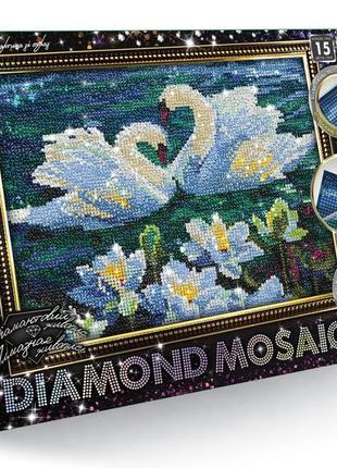 Алмазная живопись "diamond mosaic лебеди", маленькая