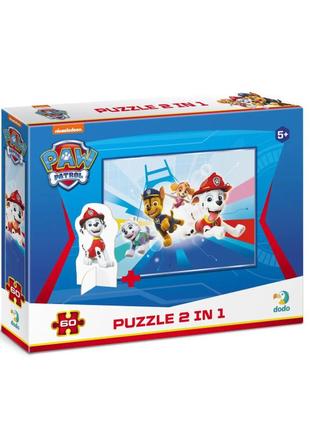 Дитячі пазли paw patrol "місія кличе" dodo 60 елементів, з фігуркою, 200165