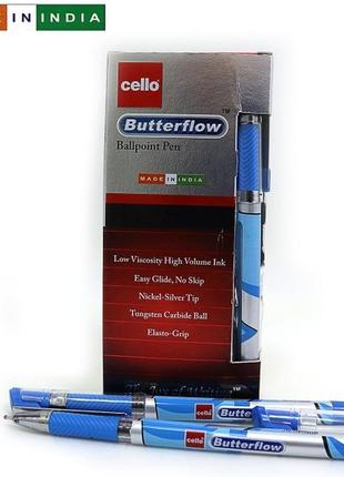 Набор масляных ручек синий cello original butterflow 0,7мм 12 шт. в упаковке, butter-bl