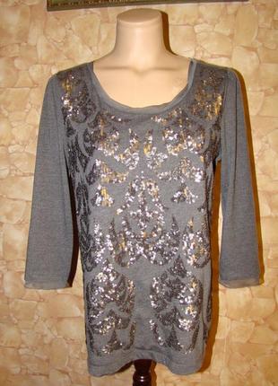 Трикотажная кофточка в пайетках р.xl