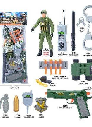 Ігровий військовий набір 13 елементів, фігурка військового, 2022-53