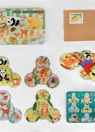 Дерев'яні пазли логічні тварини, с48686